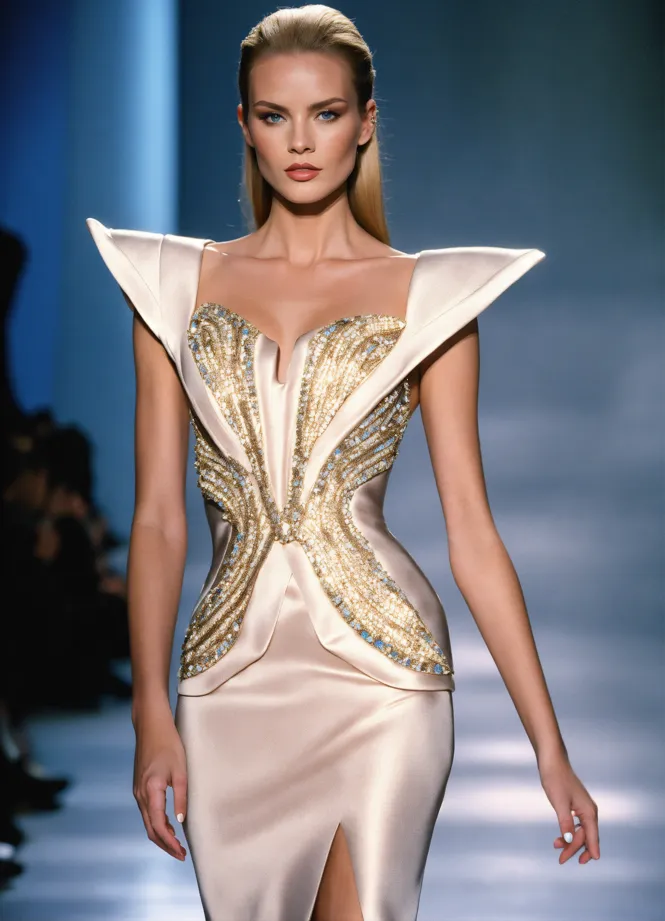 Lexica - Caftan dress, bustier , corset-style dress, haute couture, luxury,  fashion design elegant