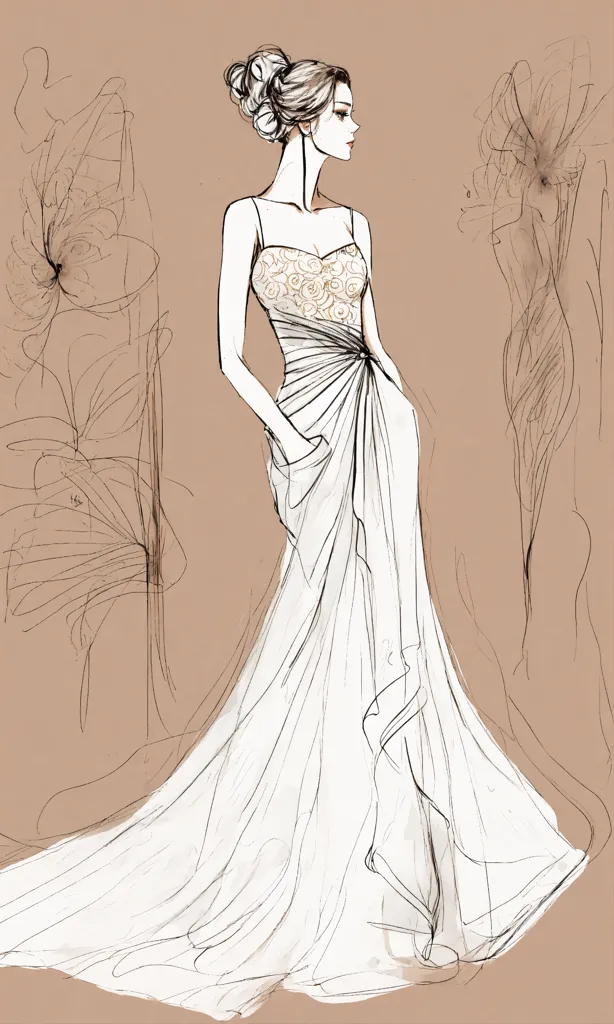 Modern dress outlet sketch