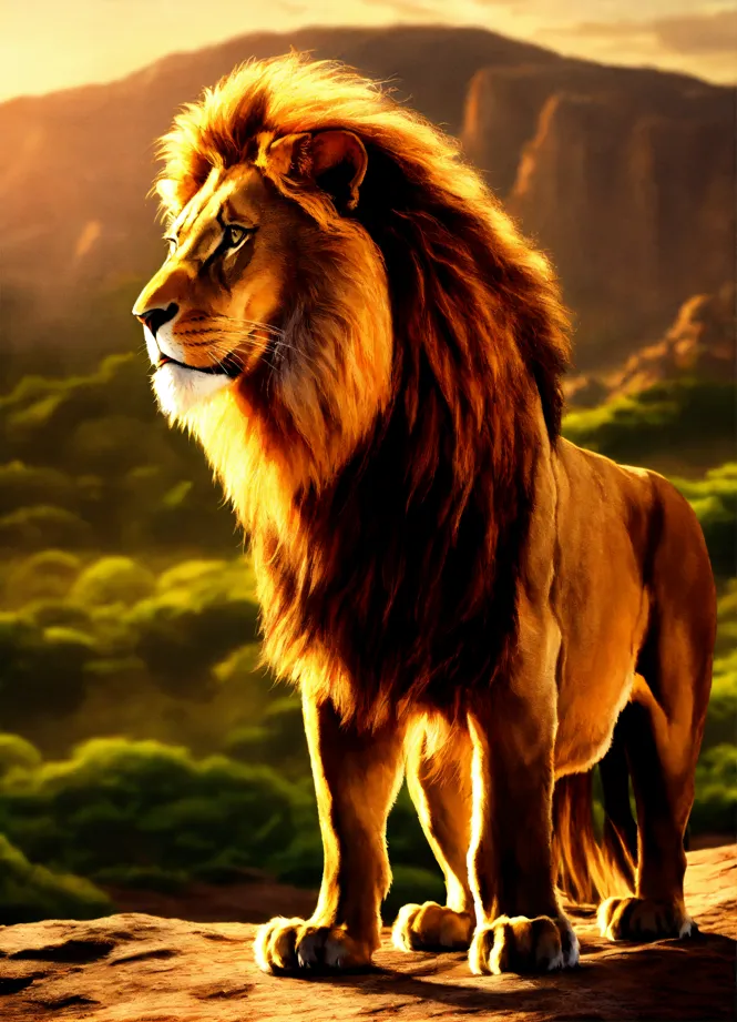 Majestic lion, king of the savannah, roams Africa grassy plains generated  by AI 29702828 Stock Photo at Vecteezy