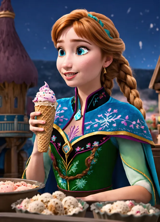 Elsa Eating Ice Cream