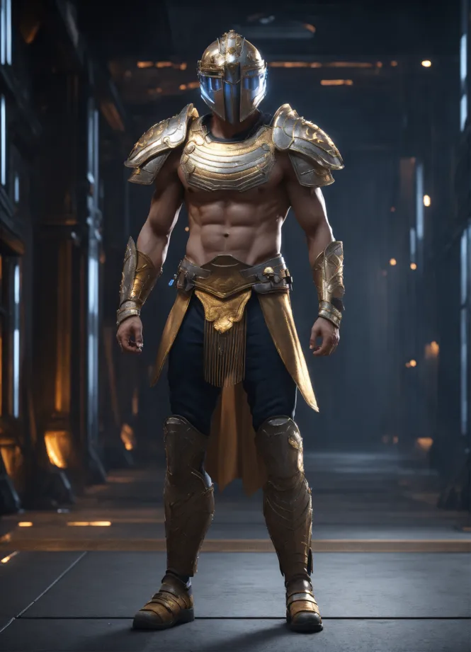Noob saibot in gladiator armor and helmet
