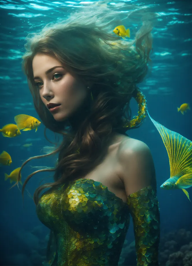Lexica - A pretty underwater fantasy monster fish, elegant, phosphorescent  white light, real photo, leica, hyperrealistic, hd, intricate,  photography