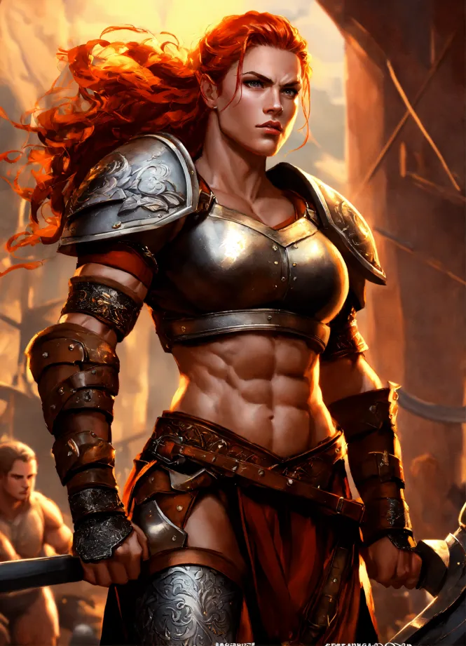 Lexica - Warrior woman with four arms holding two swords.