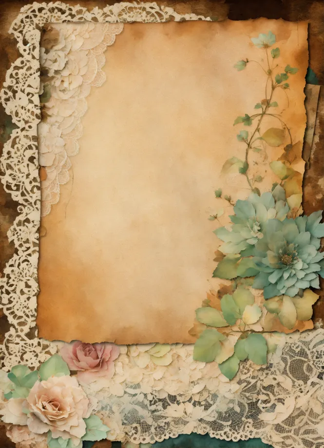 Torn Worn Old Blank Layered Parchment Paper with Romantic Victorian Lace  Shabby Pink Cream Roses Pearls Wallpaper Watercolor and Hyper Realistic  Intricate Detail · Creative Fabrica