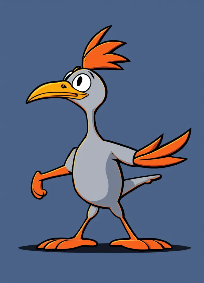 Lexica - A roadrunner from looney tunes running with spinning legs