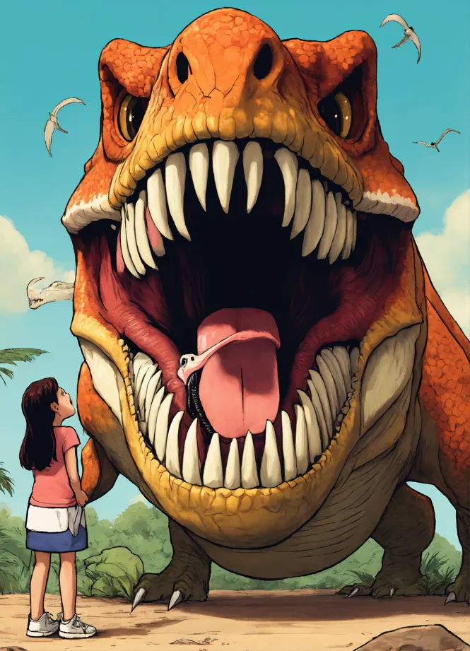 Lexica - Anime illustration of a Pokemon Red-Coloured Raptor Dinosaur