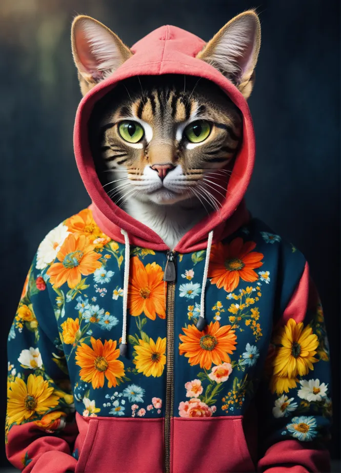 Cat in 2024 a hoodie