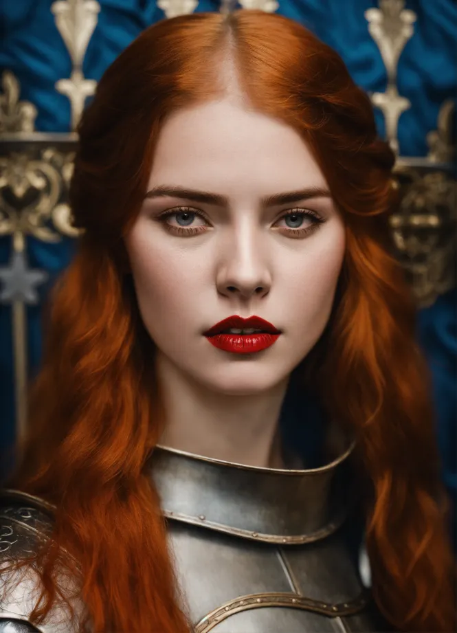 Lexica - portrait of a knight girl 18 years old red hair