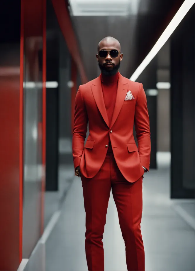 Red Suit with Sunglasses