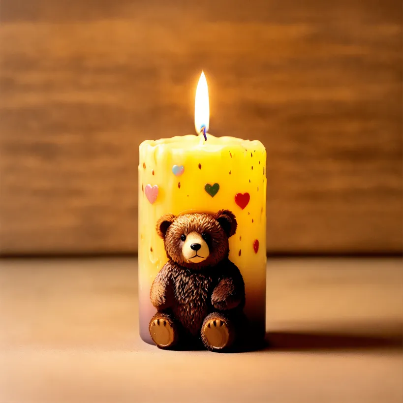 Wood Candle Cups & Brass Insert  Wooden Teddy Bear - The Wooden