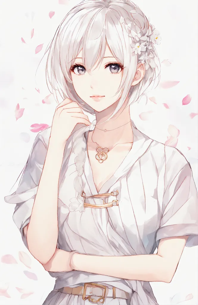 Lexica - Light gray hair, short hair, female, slender, kind, ephemeral,  pixiv, anime, Japanese anime, recent Japanese anime, Japanese anime-style  lin