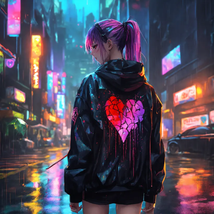 Anime Girl City Night Neon Cyberpunk 4k 