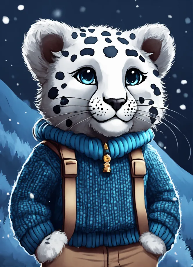 その他 Steampunk Snow Leopard Humanoid Snow Leopard in the Style of Stellaris Art created