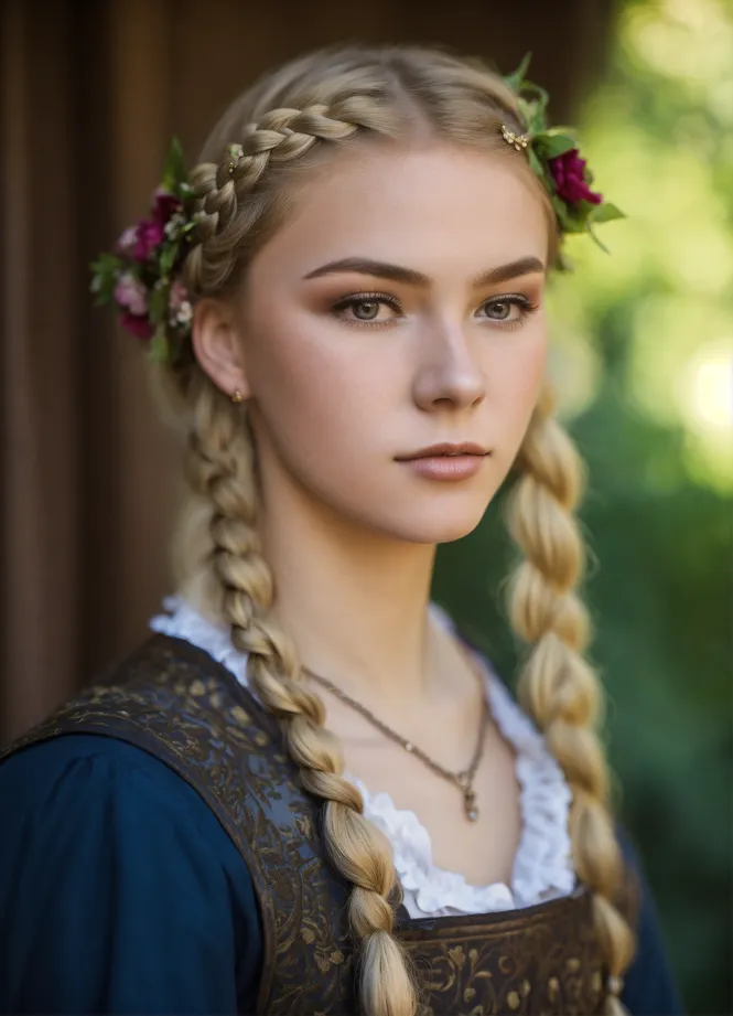 Lexica - portrait of a young twelve years old blonde girl with 