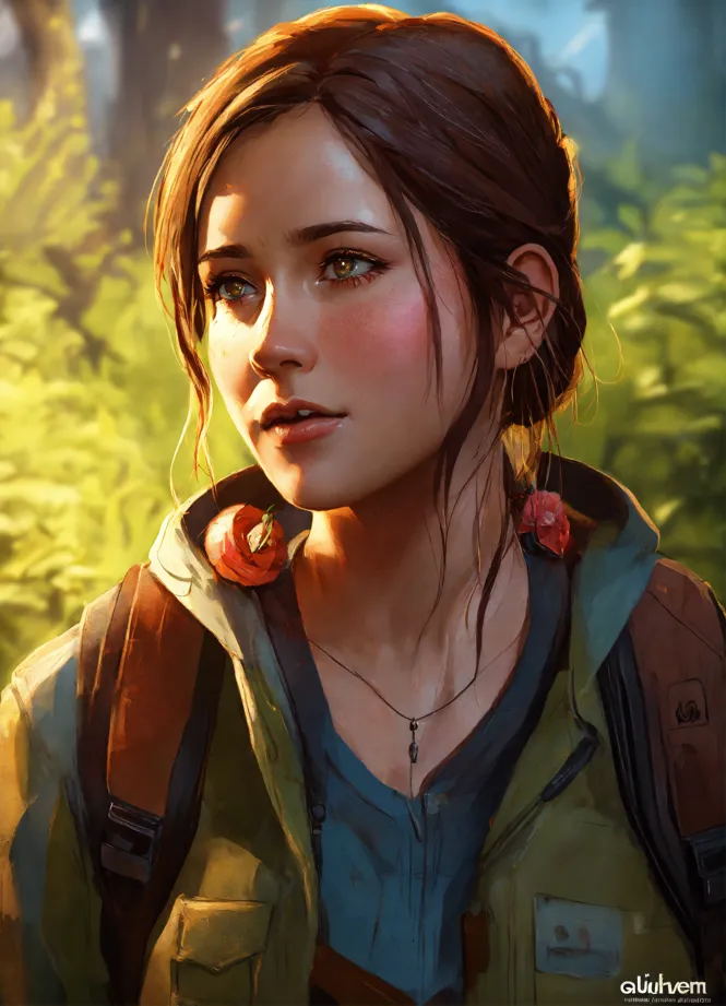 Ellie (Last of Us), full body, detailed, 8k, dark,, Stable Diffusion