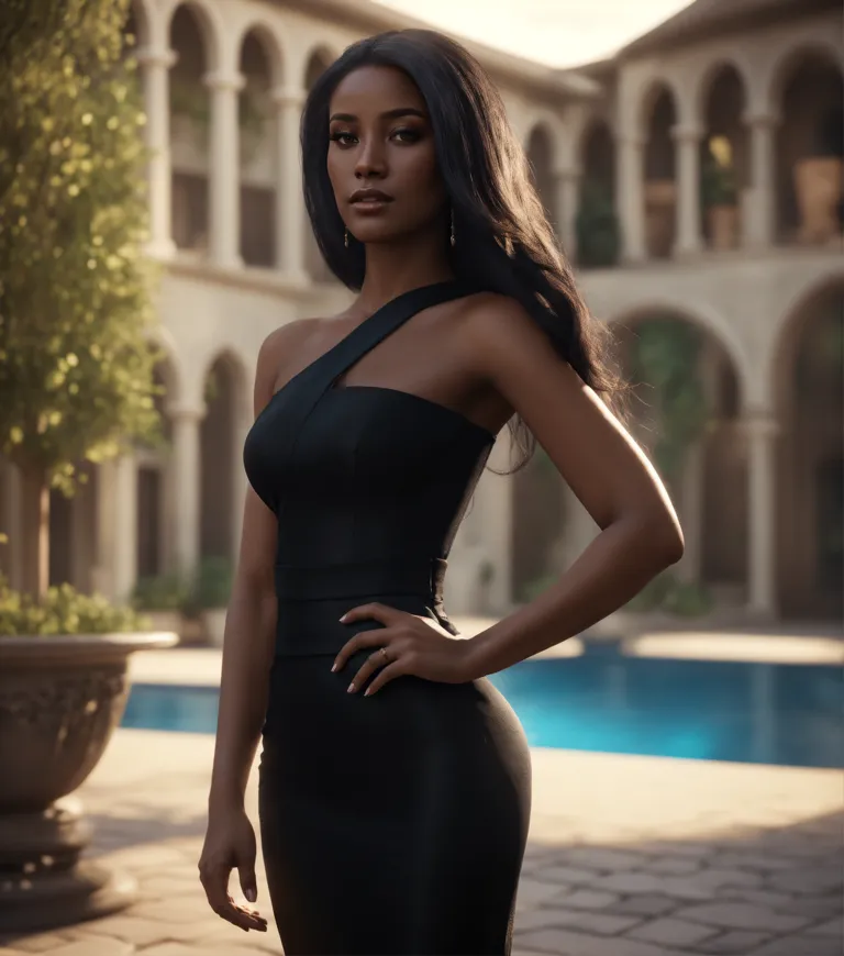 black dress on dark skin Black Buttoned Embellished Knit Mini Dress main image 1