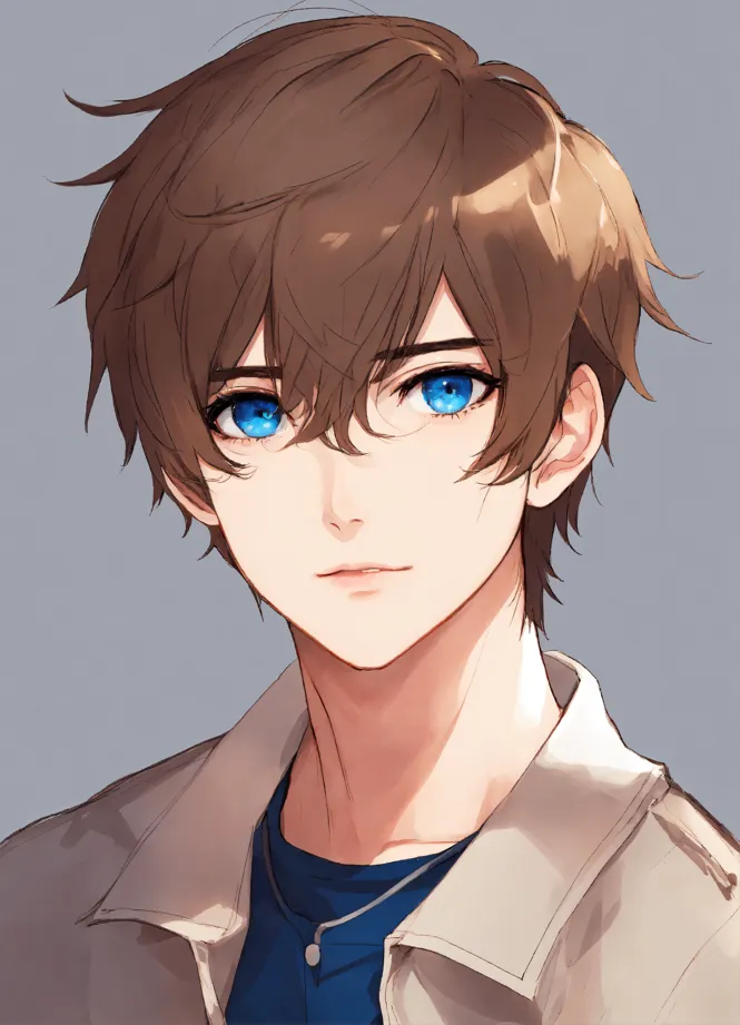 Lexica - Anime boy with brown hair, 12 year old.