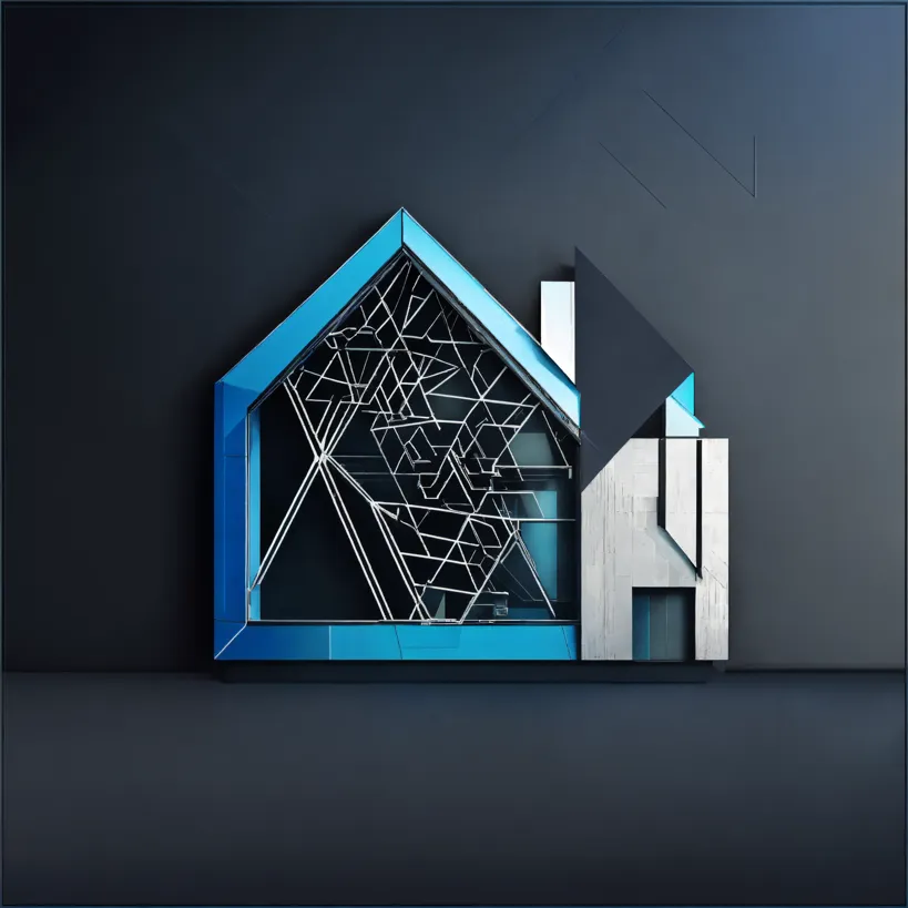 Download Dreamcore Illustration of a Futuristic Triangle House