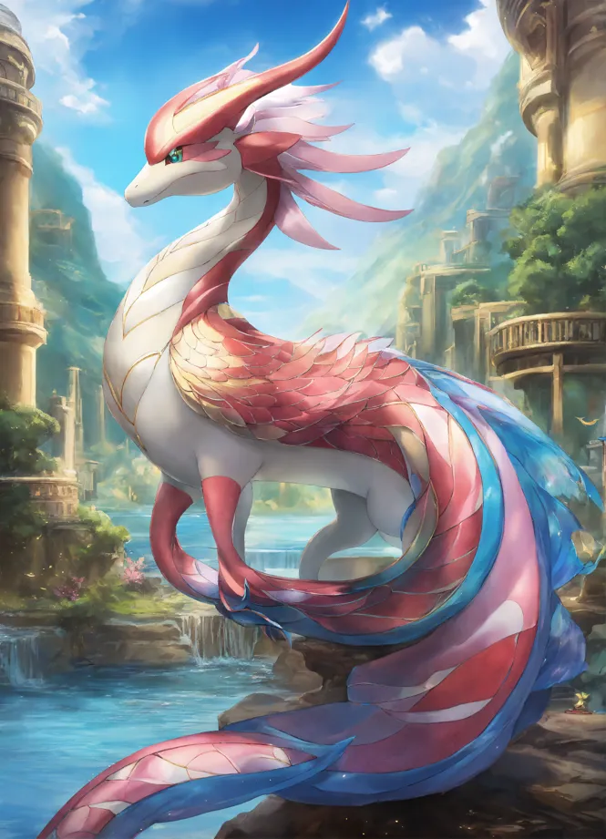 Lexica - Anime illustration of a Pokemon Red-Coloured Raptor Dinosaur