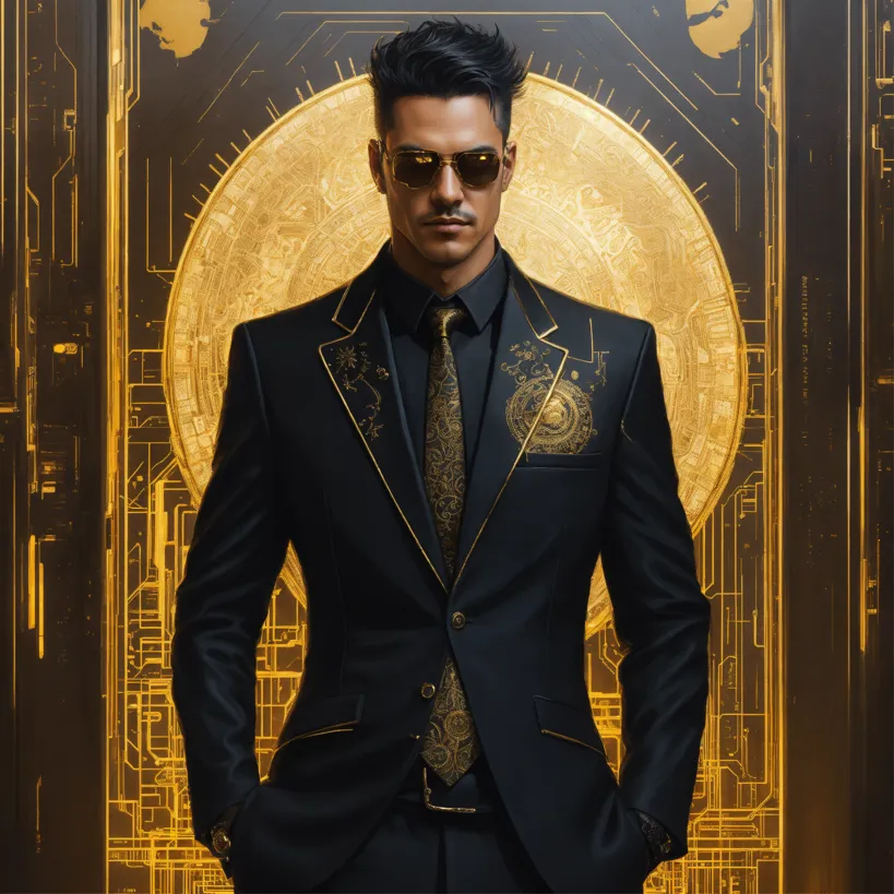Black tux with gold accents store