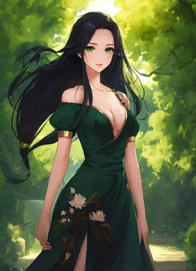 Lexica - beautiful anime girl with long black hair