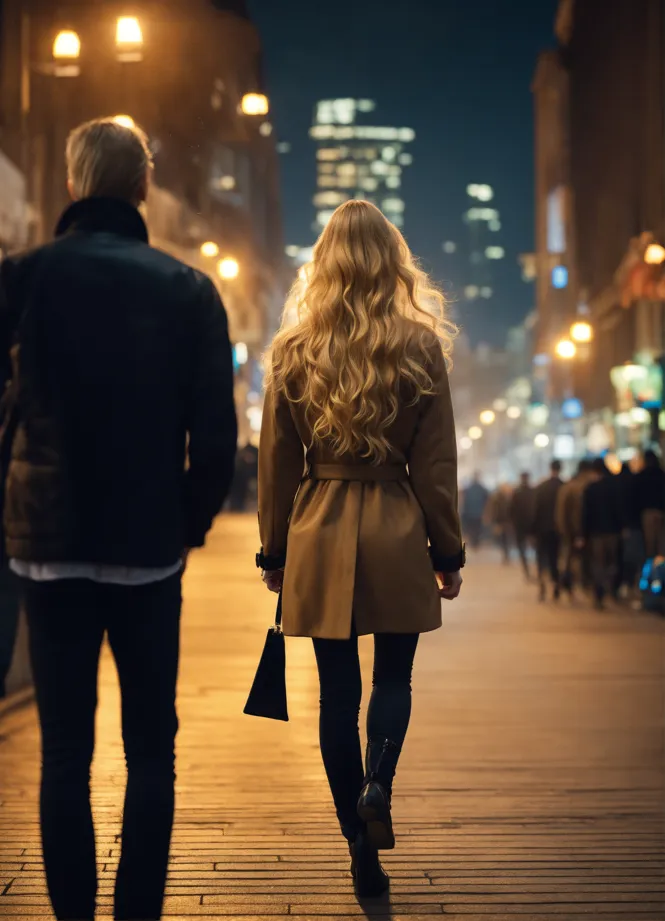 Lexica - Couple Man/Women walking on street looking for a new