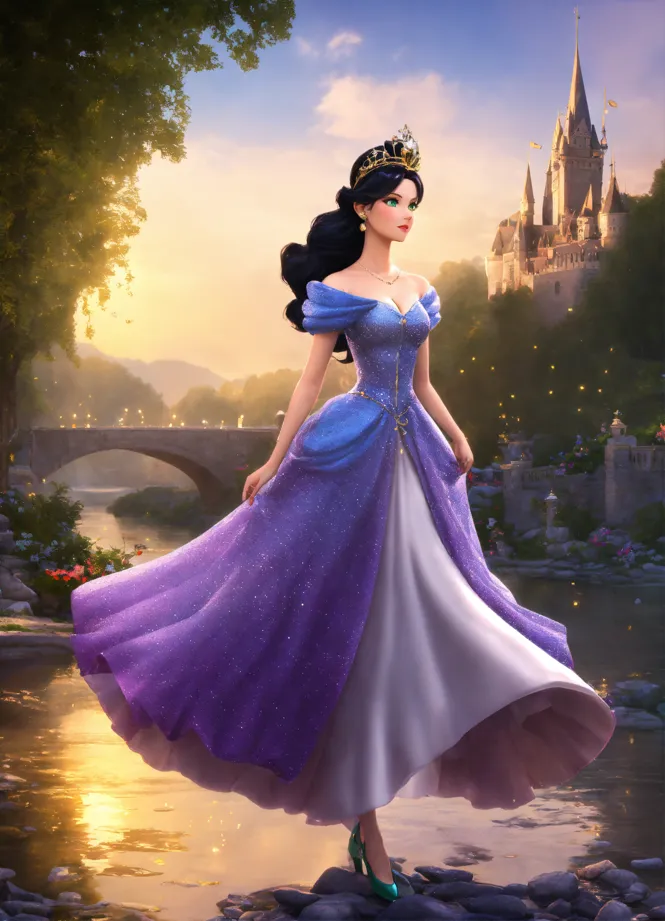 Lexica - snow white has long black hair