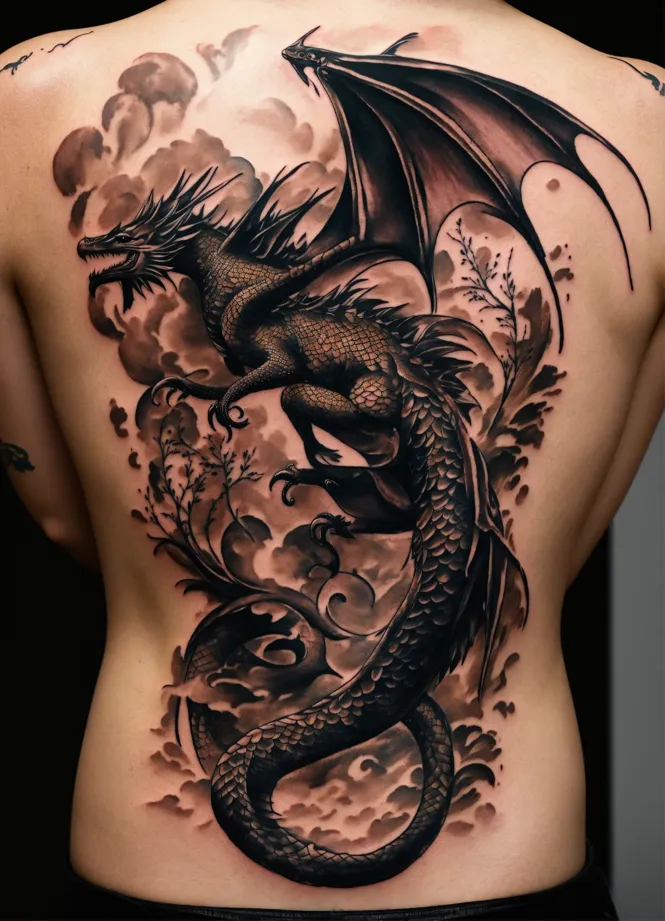 Lexica - Dragon tattoo around arm