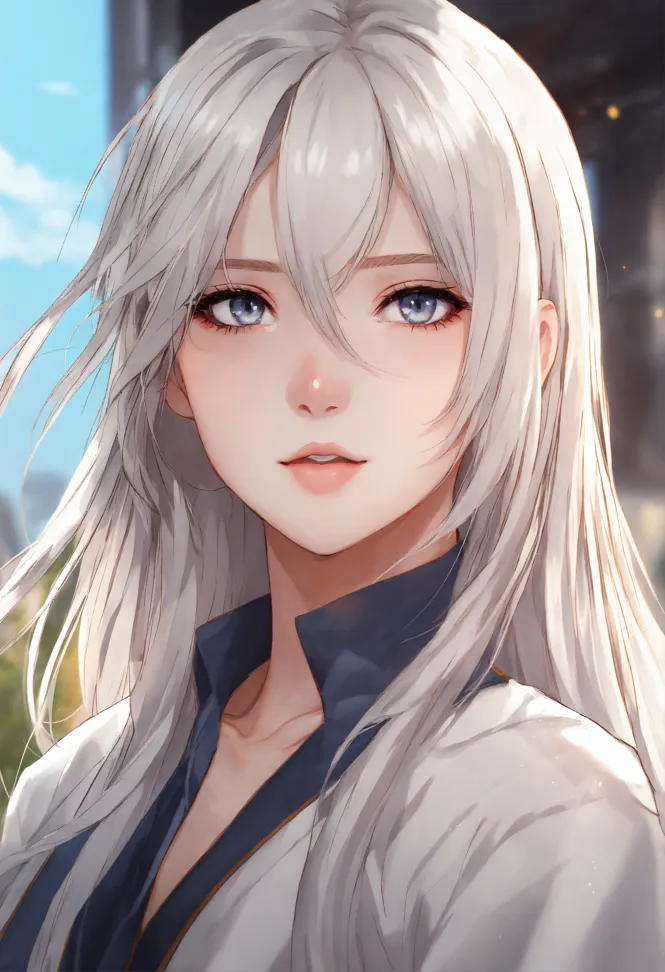 Lexica - Light gray hair, short hair, female, slender, kind, ephemeral,  pixiv, anime, Japanese anime, recent Japanese anime, Japanese anime-style  lin