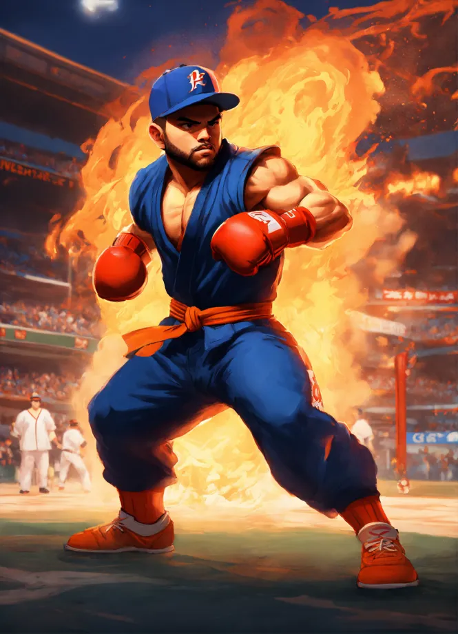 Ryu hoshi character of street fighter in the style of street