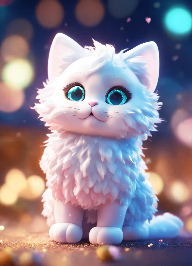 Download Fluffy Cartoon Cute Cat PFP Wallpaper