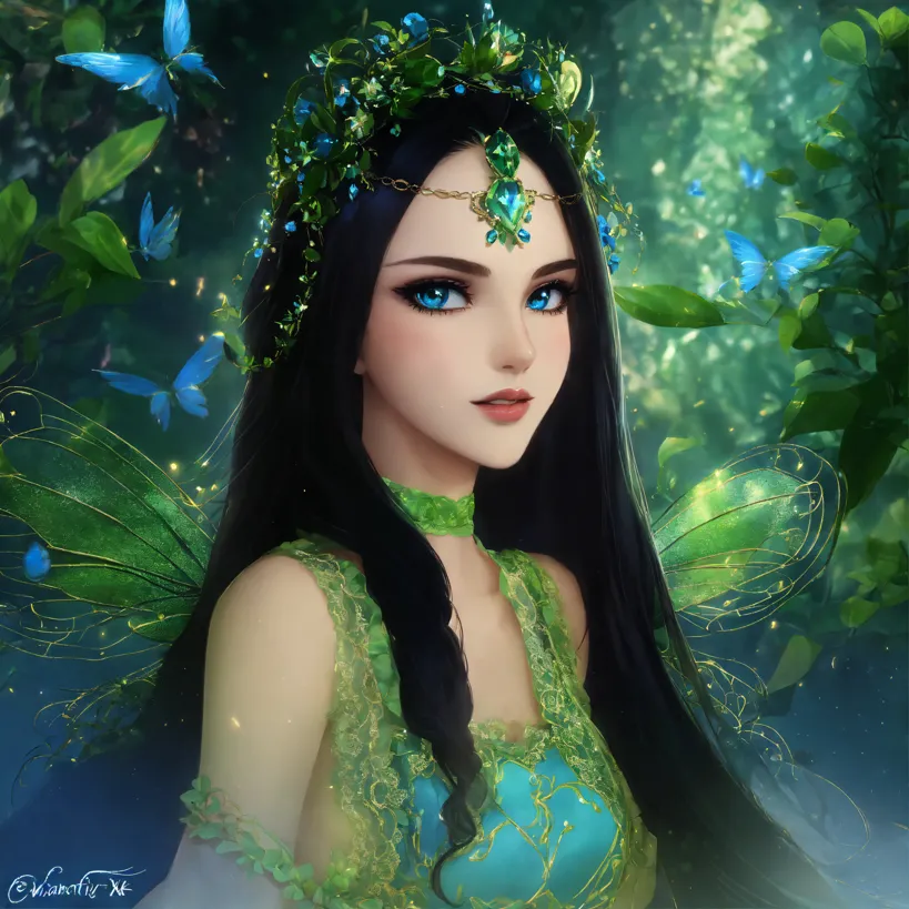 Lexica - Twin sisters, beautiful mystical creature, fantasy art, magical  garden, green eyes, clear facial features, hyper detail, hyper surrealism,  c