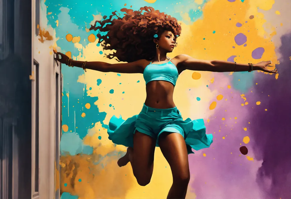 colorful art of crazy hip hop dance 8k background Stock Illustration