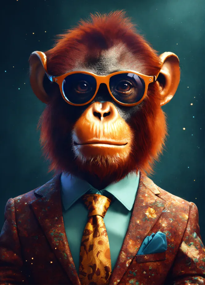 Lexica - Discord profile picture of a monkey wearing sunglasses