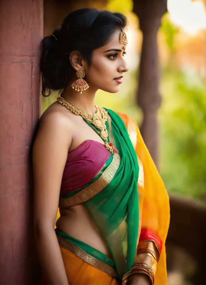 Lexica - indian girl wearing saree