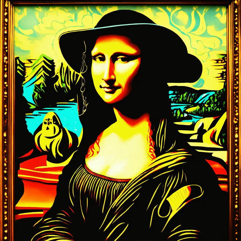 Monalisa !! Pop Art !! Monalisa in hippy style !! Painting