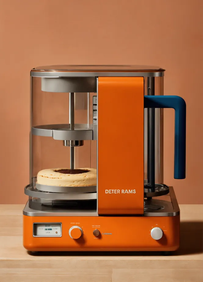 Lexica - A surreal coffee maker designed by Dieter Rams, BRAUN. Product ad  retro. stunning design.