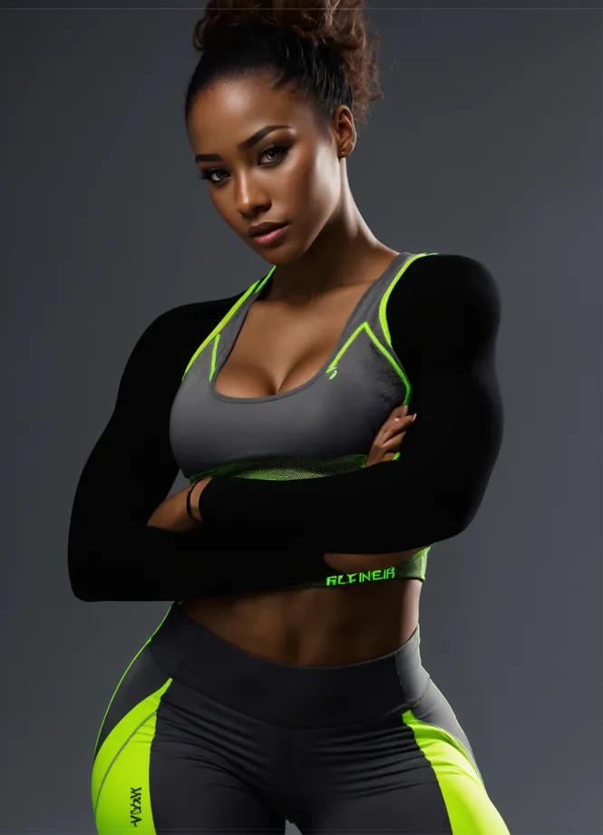 Lexica - Beautiful fit women, fitness attire, facing away from us