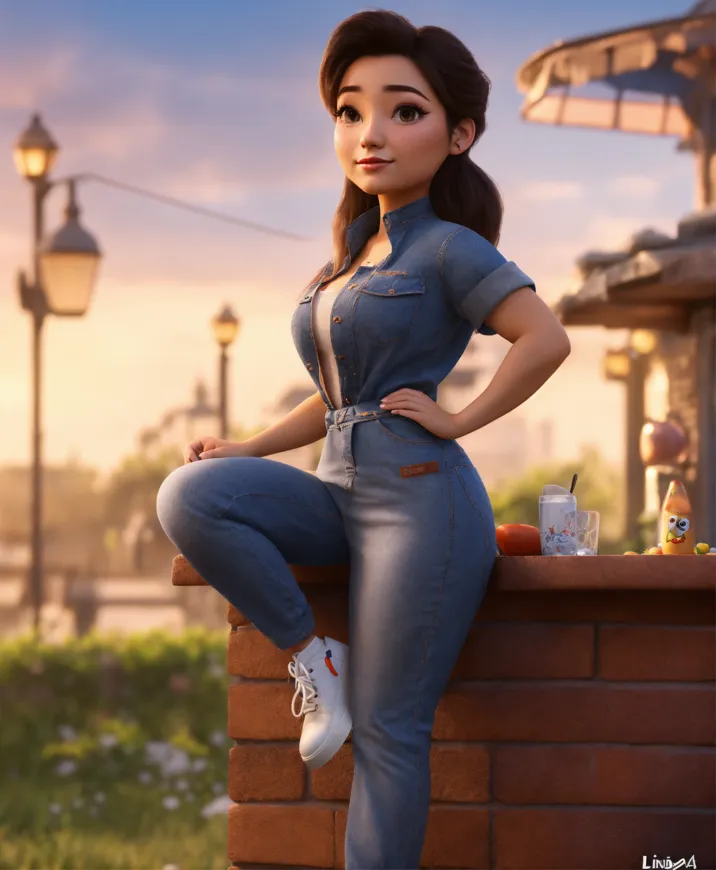 Lexica - Sexy girl, without bra, pixar style, 3d style, disney style, 8k,  beautiful