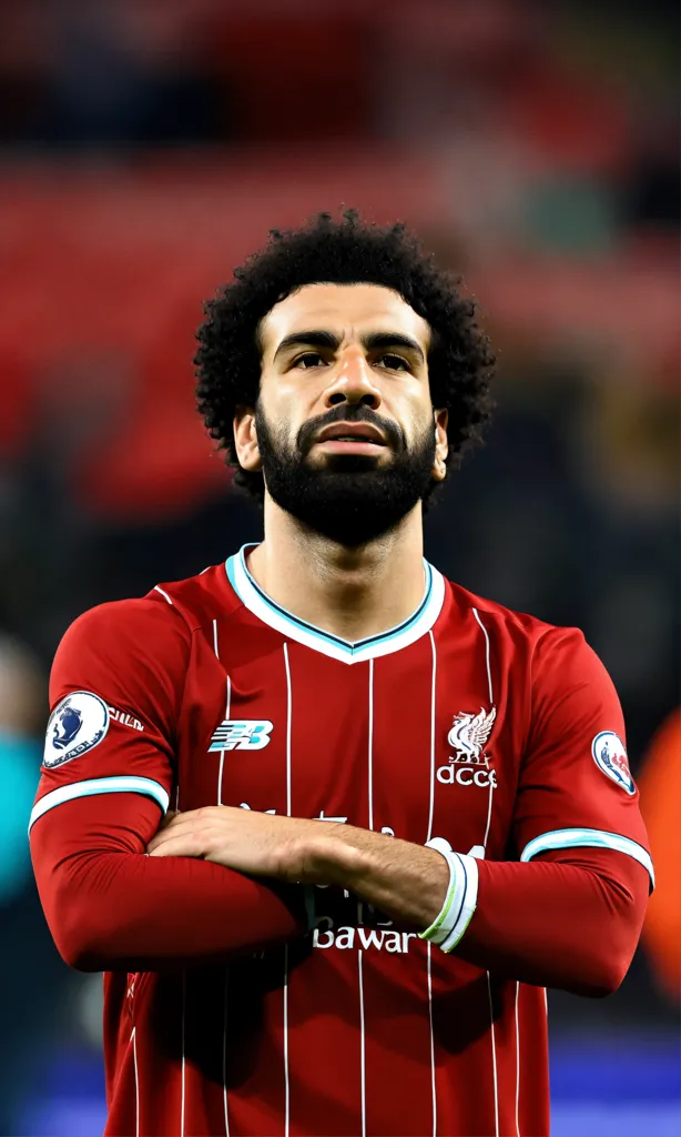 Arte Digital Do Jogador Fc Do Mohammed Salah Liverpool Foto de