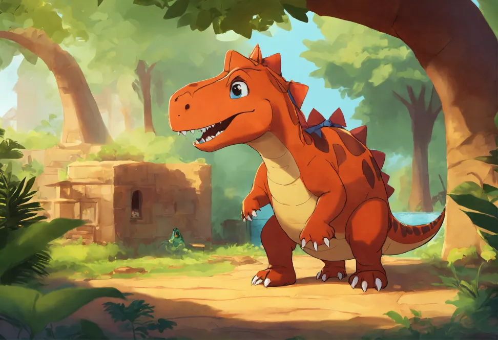 Lexica - Anime illustration of a Pokemon Red-Coloured Raptor Dinosaur