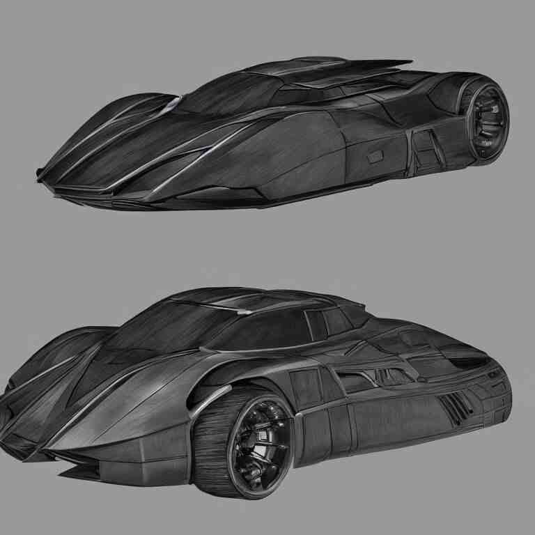 technical drawings of the batmobile as done by leonardo davinci ...